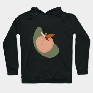 Modern Peach, Fruit illustration Hoodie